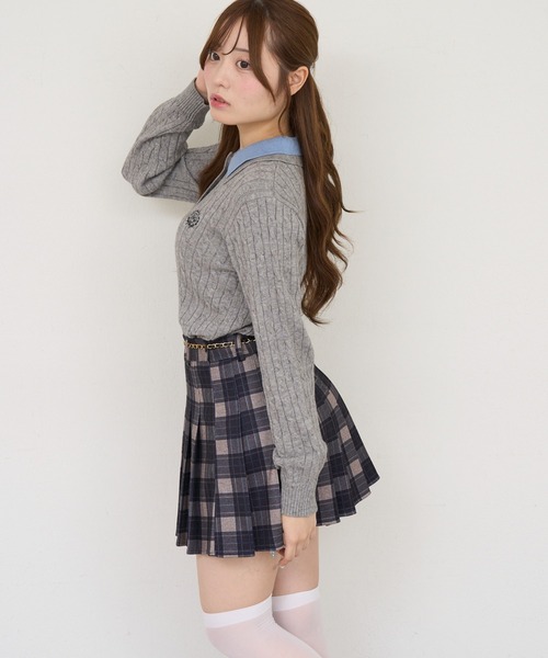 Another Branch olive des olive(アナザーブランチオリーブデオリーブ)の「2枚衿ハート釦ポロ(Tシャツ/カットソー・レディース・ボルドー/アイボリー/チャコールグレー/ネイビー・FREE)」の19枚目の写真
