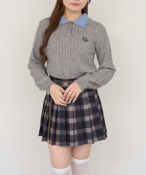 Another Branch olive des olive(アナザーブランチオリーブデオリーブ)の「2枚衿ハート釦ポロ(Tシャツ/カットソー・レディース・ボルドー/アイボリー/チャコールグレー/ネイビー・FREE)」の18枚目の写真
