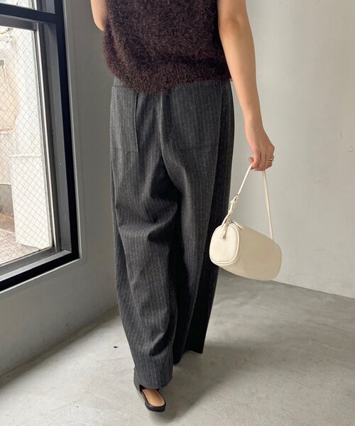 DouDou(ドゥドゥ)の「ウーレットストライプパンツ(その他パンツ・レディース・ブラック/グレー・38/36)」の21枚目の写真
