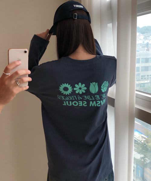 HAVISM（ヘビズム）の「NAME CARD 長袖Tシャツ（パープル／ネイビー）（Tシャツ/カットソー・レディース・その他・FREE）」の2枚目の写真