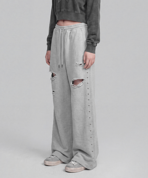 Verdnt（バーダント）の「ダメージ加工スウェットパンツ [グレー]（スウェットパンツ・レディース・その他・SMALL/MEDIUM）」の2枚目の写真