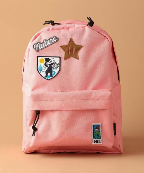 MEI（メイ）の「別注【MEI(メイ)】 デイパック M/ワッペン 16FW◆（バックパック/リュック・キッズ・ピンク/オリーブ/ネイビー・ﾌﾘ-）」の3枚目の写真