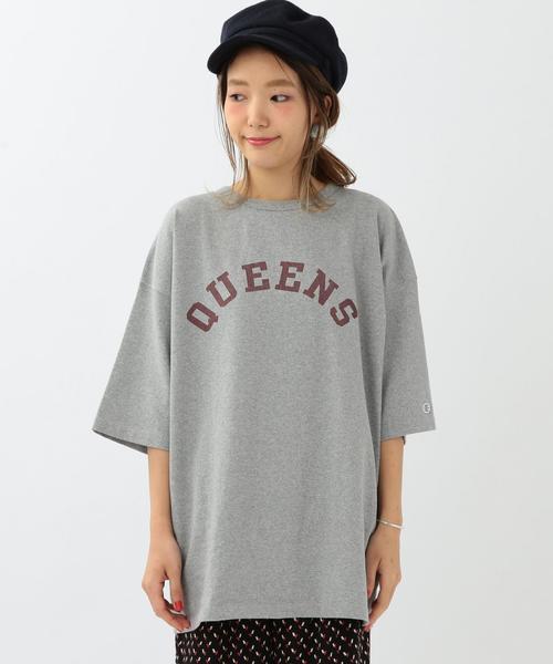 Another Edition(アナザーエディション)の「Another Edition×ChampionクルーネックビッグT/ BC×AE Champion CN BIG/T◆(Tシャツ/カットソー・レディース・オフホワイト/ライトグレー/ケリー・フリー)」の6枚目の写真