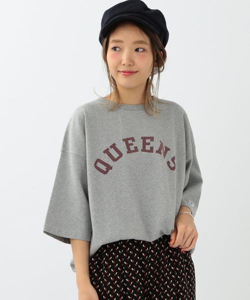 Another Edition(アナザーエディション)の「Another Edition×ChampionクルーネックビッグT/ BC×AE Champion CN BIG/T◆(Tシャツ/カットソー・レディース・オフホワイト/ライトグレー/ケリー・フリー)」の14枚目の写真