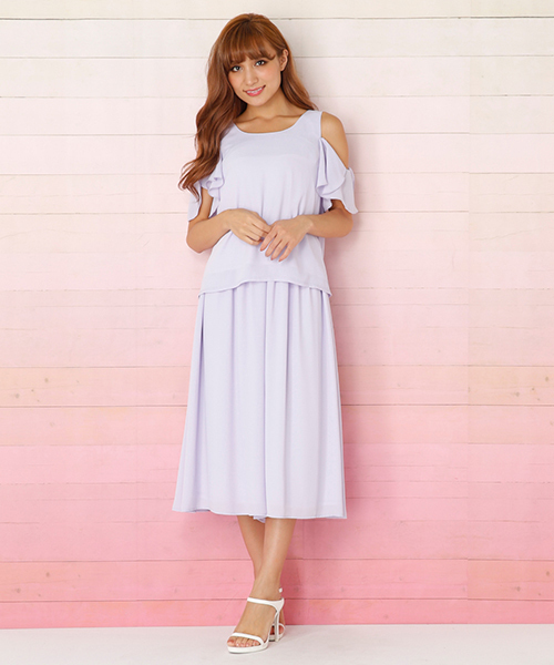 rienda（リエンダ）の「フレアスカウチョ（その他パンツ・レディース・ホワイト/ブラック/ライトパープル・MEDIUM/SMALL）」の3枚目の写真