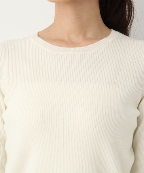 A part by(アパートバイ)の「【CLASSY11月号掲載/お洗濯OK】14Gウォッシャブルウール クルーネック 732920 (ニット/セーター・レディース・ブラック/オフホワイト/グレー・LARGE/MEDIUM)」の8枚目の写真