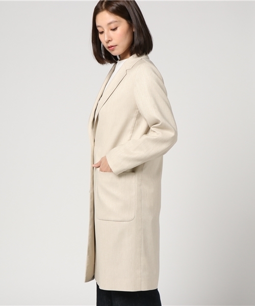 SHIPS（シップス）の「リネンライクチェスターコート0097（チェスターコート・レディース・ベージュ系その他/ダークブルー/スカイブルー・36/38）」の5枚目の写真