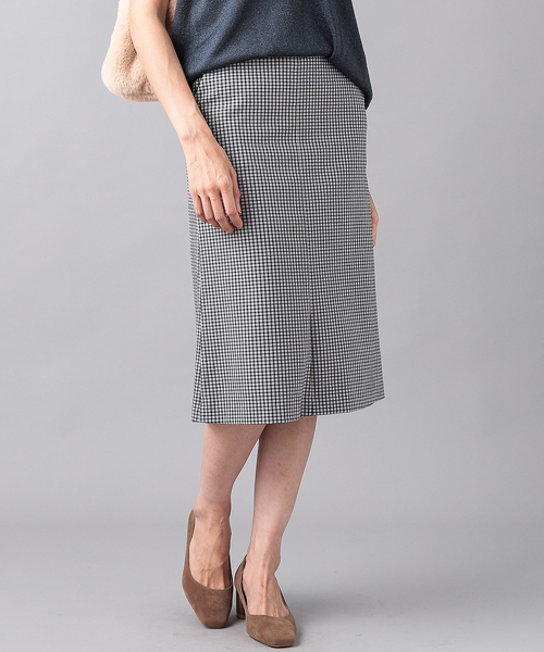 RIVE DROITE（リヴドロワ）の「チェックミディタイトスカート（スカート・レディース・ブラウン/グレー・38/36）」の2枚目の写真