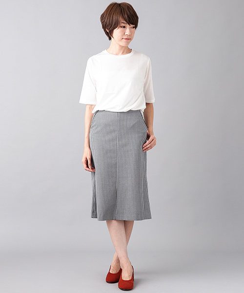 RIVE DROITE（リヴドロワ）の「チェックミディタイトスカート（スカート・レディース・ブラウン/グレー・38/36）」の3枚目の写真