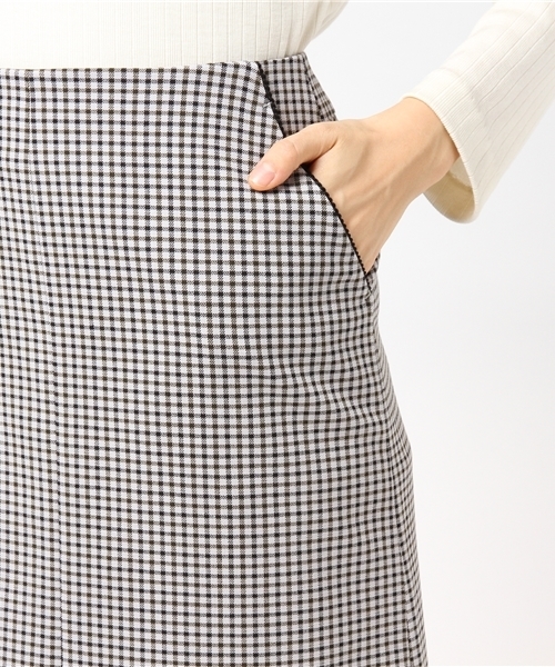 RIVE DROITE（リヴドロワ）の「チェックミディタイトスカート（スカート・レディース・ブラウン/グレー・38/36）」の10枚目の写真