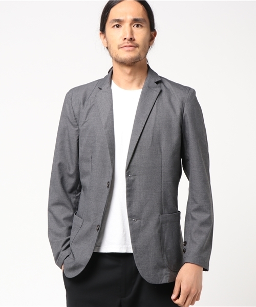 koe（コエ）の「TRキャンバスアンコンジャケット（テーラードジャケット・メンズ・グレー/ネイビー・S/M/L/LL）」の2枚目の写真