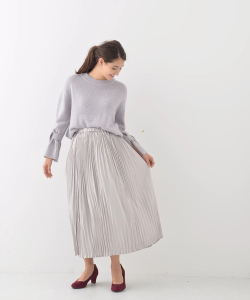 earth music&ecology（アースミュージックアンドエコロジー）の「・袖口ベルトニットプルオーバー（ニット/セーター・レディース・ブラック/サックスブルー/アイボリー/ライトピンク・FREE）」の10枚目の写真