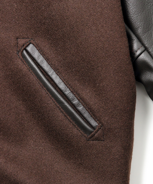 BEAMS PLUS（ビームスプラス）の「SKOOKUM×BEAMS PLUS / 別注 アワードジャケット（スタジャン・メンズ・ブラウン/ダークグリーン/ネイビー/チャコールグレー/イエロー・36/38/40/42）」の18枚目の写真