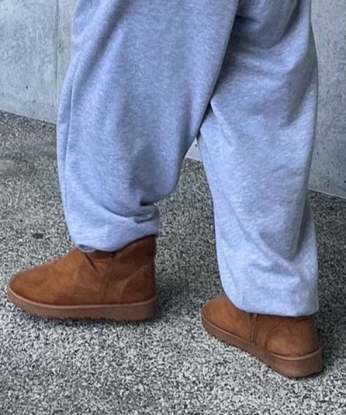 ムートンブーツボアファーショートブーツ