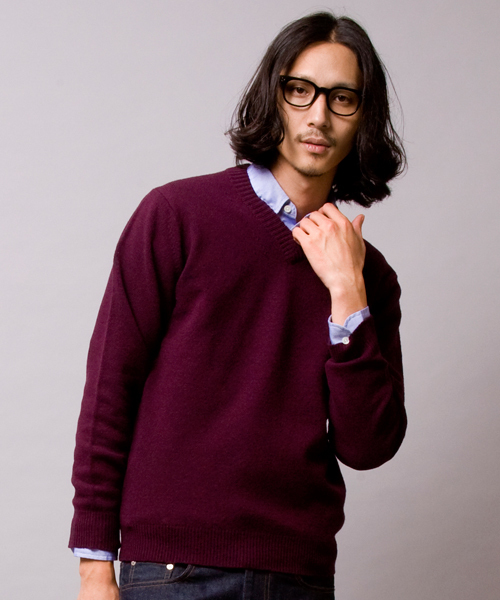 BEAUTY&YOUTH UNITED ARROWS（ビューティーアンドユースユナイテッドアローズ）の「BY ラム Vネックニット◆（ニット/セーター・メンズ・ブラック/コバルトブルー/パープル/グレー・SMALL/MEDIUM/LARGE/X-LARGE）」の4枚目の写真