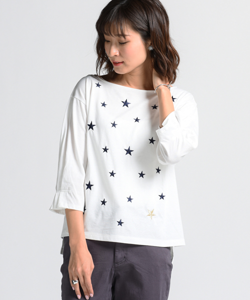 LIPSTAR(リップスター)の「星刺繍タックスリーブカットソー(Tシャツ/カットソー・レディース・オフホワイト/ブラック/ブルー系その他/ラベンダー・M)」の22枚目の写真