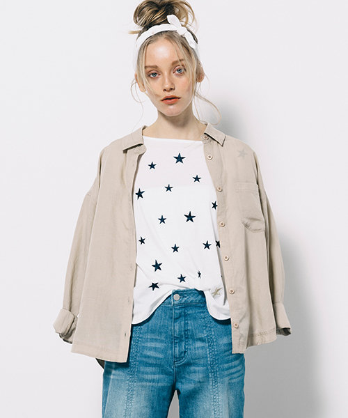 LIPSTAR(リップスター)の「星刺繍タックスリーブカットソー(Tシャツ/カットソー・レディース・オフホワイト/ブラック/ブルー系その他/ラベンダー・M)」の7枚目の写真