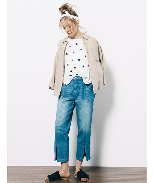 LIPSTAR(リップスター)の「星刺繍タックスリーブカットソー(Tシャツ/カットソー・レディース・オフホワイト/ブラック/ブルー系その他/ラベンダー・M)」の8枚目の写真