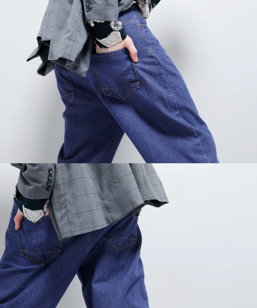 EMMA CLOTHES（エマクローズ）の「10oz ワイドバギーデニムパンツ（デニムパンツ・メンズ・ブルー/インディゴブルー・L/M）」の22枚目の写真