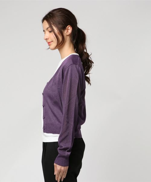 WEGO（ウィゴー）の「DISPARK/ショートカーディガン（カーディガン/ボレロ・レディース・パープル/その他1・FREE）」の4枚目の写真