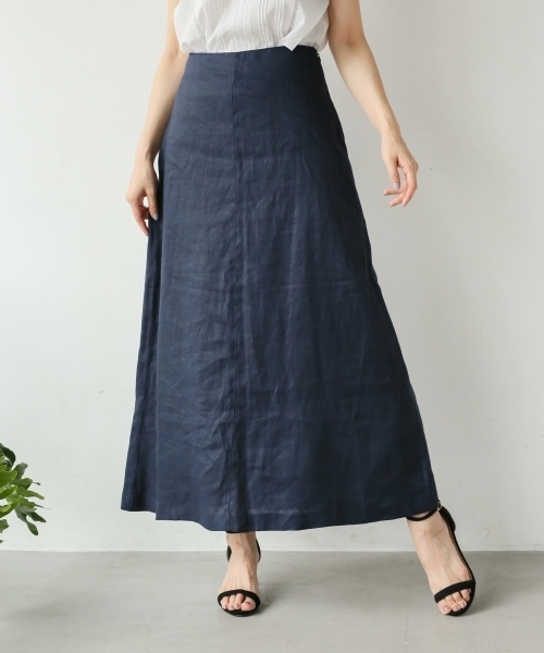 A part by（アパートバイ）の「Lヘリンボンマキシスカート　795900（スカート・レディース・ネイビー/ブラウン/アイボリー/ライトパープル/グリーン/ベージュ系その他・MEDIUM/LARGE）」の5枚目の写真