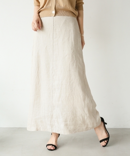 A part by（アパートバイ）の「Lヘリンボンマキシスカート　795900（スカート・レディース・ネイビー/ブラウン/アイボリー/ライトパープル/グリーン/ベージュ系その他・MEDIUM/LARGE）」の2枚目の写真