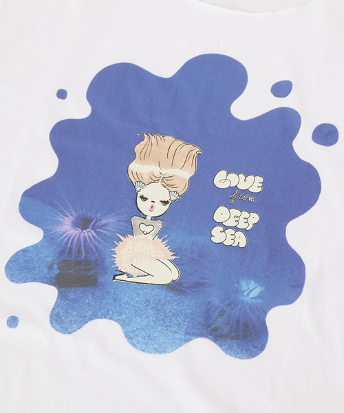 goocy（グーシー）の「【FOXY illustrations×goocy】DeepSeaオーバーTシャツ（Tシャツ/カットソー・レディース・ライトグレー/ホワイト・FREE）」の6枚目の写真