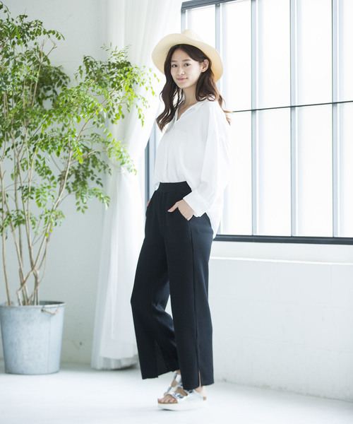 WEGO（ウィゴー）の「WEGO/ワッフルスリットパンツ（その他パンツ・レディース・ライトベージュ/ブラック/杢グレー・FREE）」の6枚目の写真