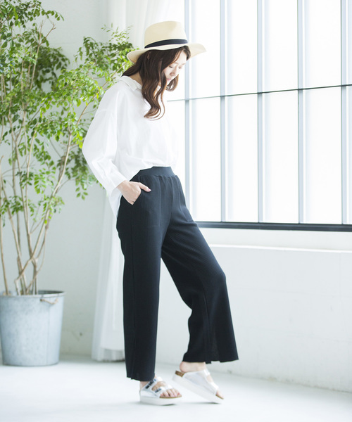 WEGO（ウィゴー）の「WEGO/ワッフルスリットパンツ（その他パンツ・レディース・ライトベージュ/ブラック/杢グレー・FREE）」の7枚目の写真