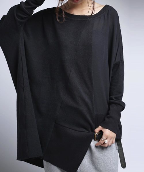 antiqua（アンティカ）の「異素材切替えトップス（Tシャツ/カットソー