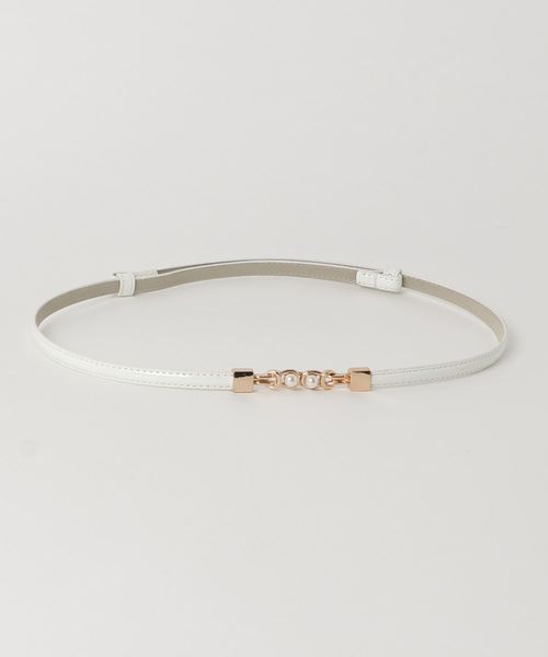 SPIGA（スピーガ）の「ﾊﾟｰﾙ付細ﾍﾞﾙﾄ（ベルト・レディース・ホワイト/ブラック/レッド/キャメル・FREE）」の6枚目の写真