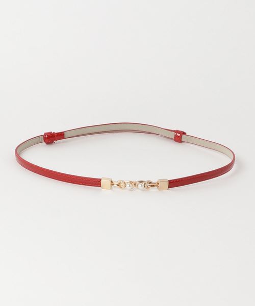 SPIGA（スピーガ）の「ﾊﾟｰﾙ付細ﾍﾞﾙﾄ（ベルト・レディース・ホワイト/ブラック/レッド/キャメル・FREE）」の8枚目の写真