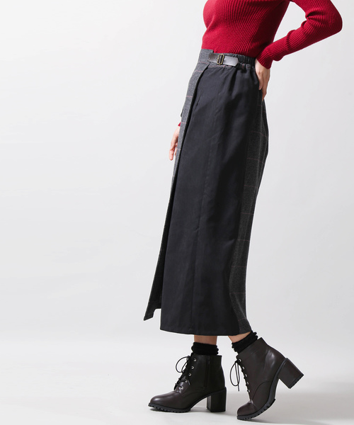 WEGO(ウィゴー)の「WEGO/チェック配色ラップスカート(スカート・レディース・グレー系その他2/ブラウン系その他2/ブルー系その他2・FREE)」の10枚目の写真