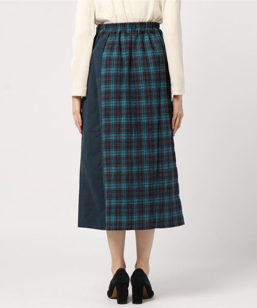 WEGO(ウィゴー)の「WEGO/チェック配色ラップスカート(スカート・レディース・グレー系その他2/ブラウン系その他2/ブルー系その他2・FREE)」の5枚目の写真