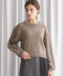STUDIOUS | 【STUDIOUS】フリンジスリーブニット(ニット/セーター)
