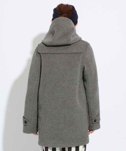 MONTGOMERYウールヘリンボーン ダッフルコート　イギリス製 USED) 90-00s MONTGOMERY BY Tibbett モンゴメリー ヘリンボーン