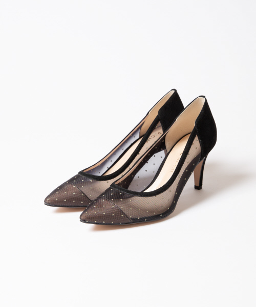 PICHE ABAHOUSE（ピシェ アバハウス）の「チュールポインテッドパンプス（パンプス・レディース・ブラック/シルバー/ブルー/ブラック系その他/アイボリー・40/38/39/35/36/37/34）」の2枚目の写真