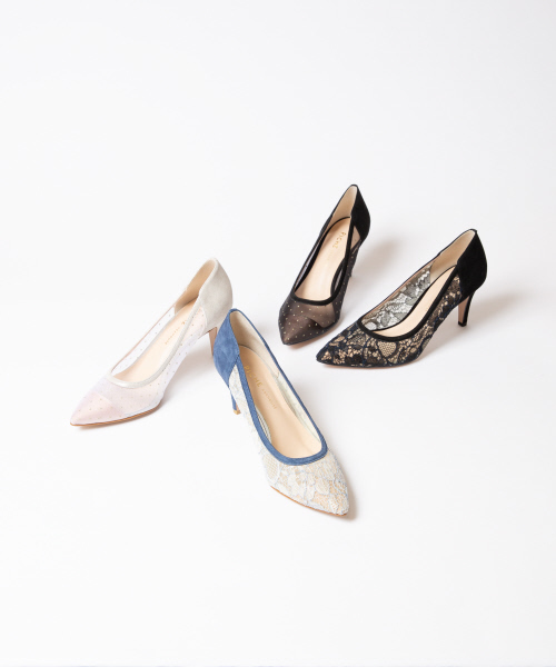 PICHE ABAHOUSE（ピシェ アバハウス）の「チュールポインテッドパンプス（パンプス・レディース・ブラック/シルバー/ブルー/ブラック系その他/アイボリー・40/38/39/35/36/37/34）」の18枚目の写真