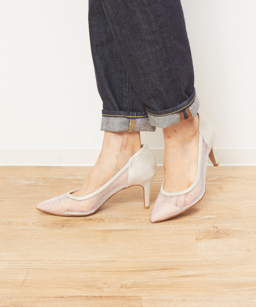 PICHE ABAHOUSE（ピシェ アバハウス）の「チュールポインテッドパンプス（パンプス・レディース・ブラック/シルバー/ブルー/ブラック系その他/アイボリー・40/38/39/35/36/37/34）」の19枚目の写真