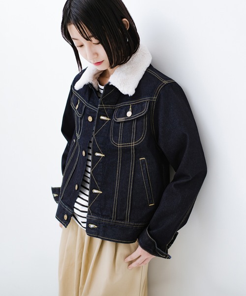 Lady Lee フェイクファー付きデニムジャケット Lady Lee フェイクファー付きデニムジャケット