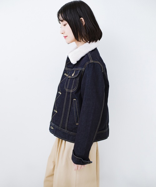 Lady Lee フェイクファー付きデニムジャケット Lady Lee フェイクファー付きデニムジャケット