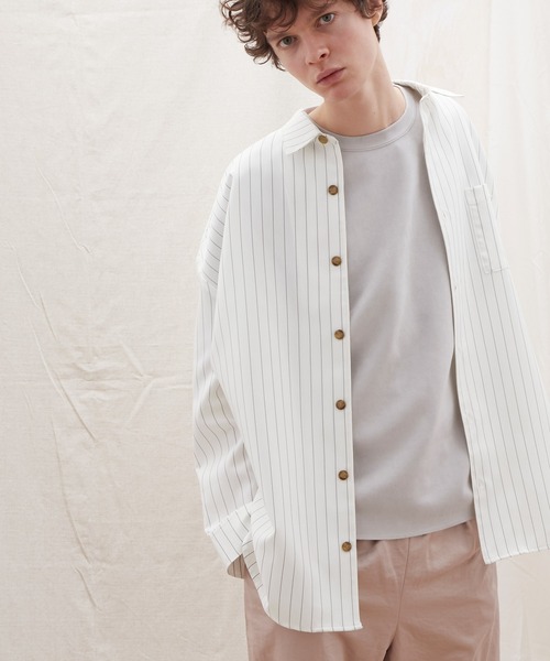 EMMA CLOTHES ロングスリーブシャツ ロングスリーブビッグシルエットレギュラーカラーシャツ（シャツ
