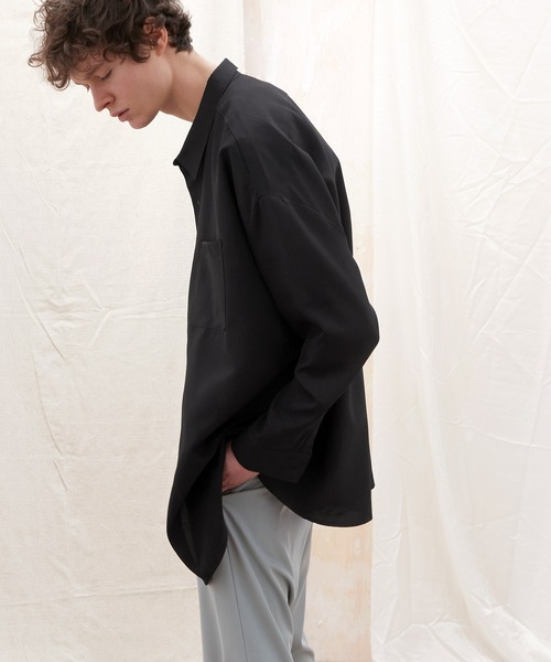 EMMA CLOTHES(エマクローズ)の「ロングスリーブビッグシルエットレギュラーカラーシャツ(シャツ/ブラウス・メンズ・ブラック/グレー/ホワイト系その他/ブルー系その他/グリーン/ブラウン系その他/グレー系その他・FREE)」の10枚目の写真