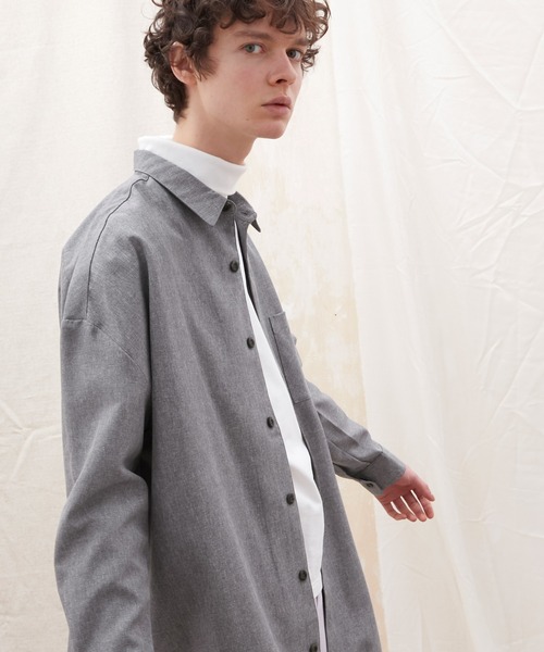 EMMA CLOTHES(エマクローズ)の「ロングスリーブビッグシルエットレギュラーカラーシャツ(シャツ/ブラウス・メンズ・ブラック/グレー/ホワイト系その他/ブルー系その他/グリーン/ブラウン系その他/グレー系その他・FREE)」の14枚目の写真