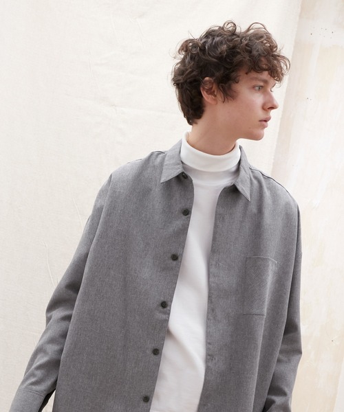 EMMA CLOTHES(エマクローズ)の「ロングスリーブビッグシルエットレギュラーカラーシャツ(シャツ/ブラウス・メンズ・ブラック/グレー/ホワイト系その他/ブルー系その他/グリーン/ブラウン系その他/グレー系その他・FREE)」の15枚目の写真