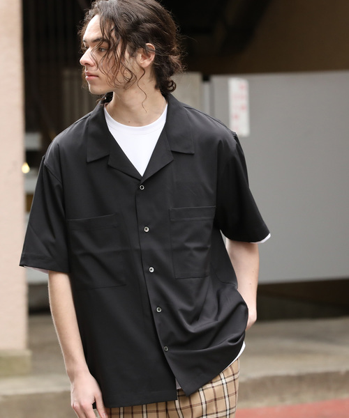 JUNRED（ジュンレッド）の「ドライストレッチ半袖シャツ（シャツ/ブラウス・メンズ・ブラック/グリーン/イエロー・S/M/L）」の2枚目の写真