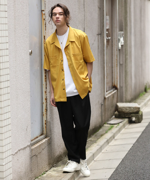 JUNRED（ジュンレッド）の「ドライストレッチ半袖シャツ（シャツ/ブラウス・メンズ・ブラック/グリーン/イエロー・S/M/L）」の11枚目の写真