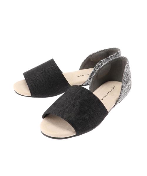 AMERICAN HOLIC（アメリカンホリック）の「セパレートフラットシューズ（サンダル・レディース・ブラック/アイボリー・S/M/L）」の8枚目の写真