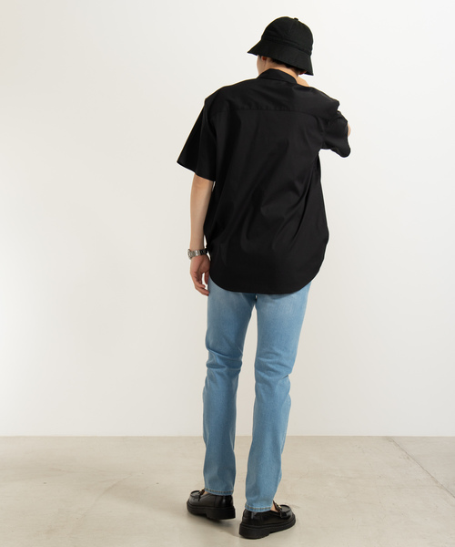 WEGO（ウィゴー）の「WEGO/ストレッチブロード半袖ポプリンシャツ（シャツ/ブラウス・メンズ・ホワイト/ブラック/ネイビー・SMALL/MEDIUM/LARGE）」の13枚目の写真