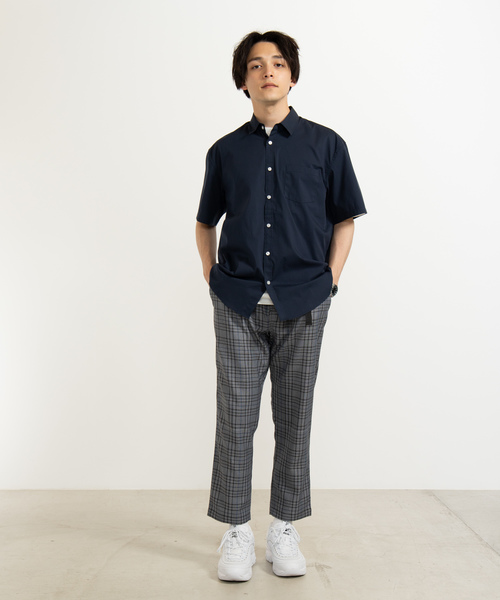 WEGO（ウィゴー）の「WEGO/ストレッチブロード半袖ポプリンシャツ（シャツ/ブラウス・メンズ・ホワイト/ブラック/ネイビー・SMALL/MEDIUM/LARGE）」の14枚目の写真